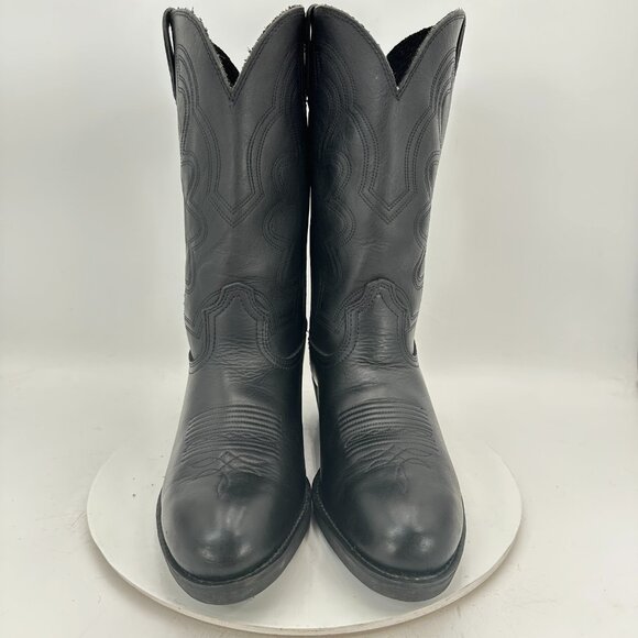 Durango Men Size UK 9 US 10 Black Leather Cowboy Pull On Western Boot - Picture 2 of 14